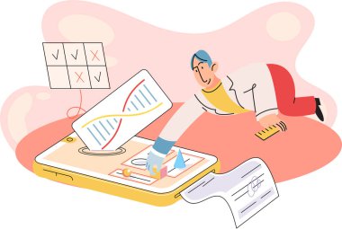 Çevrimiçi tıbbi hizmetler mobil uygulama, danışma ve reçeteli ilaç, teşhis metaforu, e-sağlık