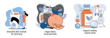 Organik vitamin içeceği zayıf insanları zayıflatmak için sağlıklı bir diyet kokteyli. Vegan detoks yiyecek ve içki metaforu.