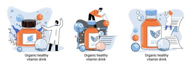 Organik vitamin içeceği zayıf insanları zayıflatmak için sağlıklı bir diyet kokteyli. Vegan detoks yiyecek ve içki metaforu.