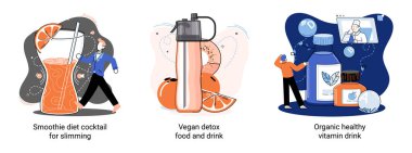 Organik vitamin içeceği zayıf insanları zayıflatmak için sağlıklı bir diyet kokteyli. Vegan detoks yiyecek ve içki metaforu.