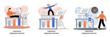 Klinik metaforunda laboratuvar teşhis hizmetleri, sağlık göstergeleri araştırma, tedavi, tıbbi muayene