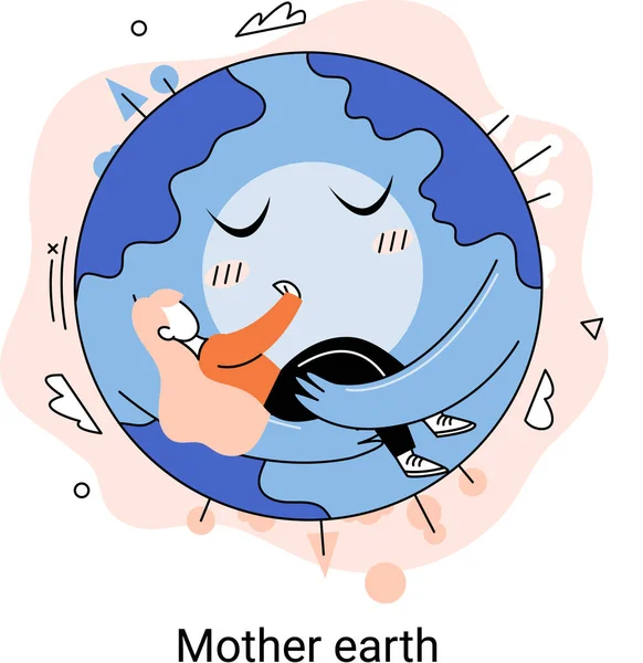 Метафора Международного дня Матери-Земли. Всеобщий символический праздник любви и заботы о нашем общем доме — стоковый вектор