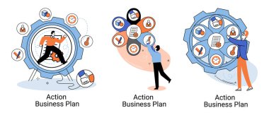 Eylem planı, geliştirme stratejileri, piyasa risklerini öngörmek. Şirket başarısı gizlidir, fikir geliştirme işi hedef metafora ulaşır, üretim ve satış pazarını inceler. Stratejik iş planlaması