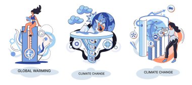 Küresel ısınma metaforu, insan iklim değişikliği, emisyonlar atmosferi ve havayı, doğal afeti, ormansızlaşmayı, küresel ısınmayı, bitki ve kuraklık eksikliğini yok eder. Gezegendeki çevresel felaket.