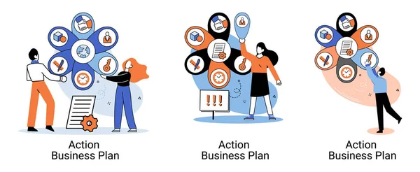 Plan Action Stratégies Développement Prévision Des Risques Marché Secret Succès — Image vectorielle