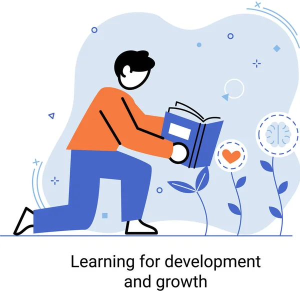 Lernentwicklung Und Wachstum Selbstlernende Metapher Learning Für Online Emissäre Kompetenzverbesserung — Stockvektor