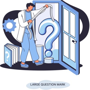 Ladge soru işareti metaforu. Sorun ve çözüm konsepti, soru işareti. Soru sor ve cevapları al. Çevrimiçi destek merkezi. Karmaşık sorunları çözmek, neden forum imzalamak. SSS sık sık yardım istedi.