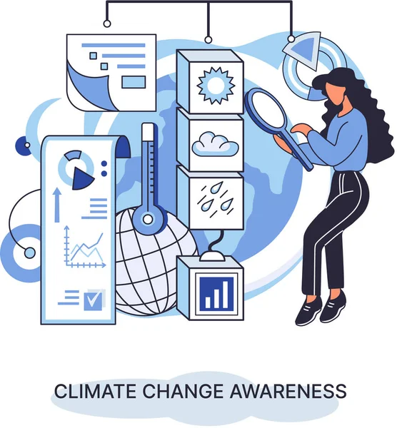 Cambio Climático Planeta Salvador Día Mundial Del Medio Ambiente Calentamiento — Archivo Imágenes Vectoriales