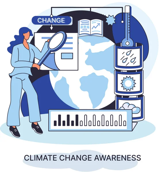 Cambiar Conciencia Climática Salvar Planeta Día Mundial Del Medio Ambiente — Archivo Imágenes Vectoriales
