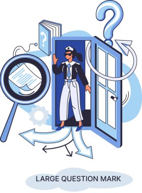 Ladge soru işareti metaforu. Sorun ve çözüm konsepti, soru işareti. Soru sor ve cevapları al. Çevrimiçi destek merkezi. Karmaşık sorunları çözmek, neden forum imzalamak. SSS sık sık yardım istedi.