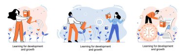 Gelişme ve büyüme. Kendi kendine öğrenme metaforu, online emoloyee eğitim mesafesi e-öğrenme. Yetenek gelişimi. Kendi kendini geliştirme programı başarıya giden yolda. Profesyonel eğitime ulaşma hedefi