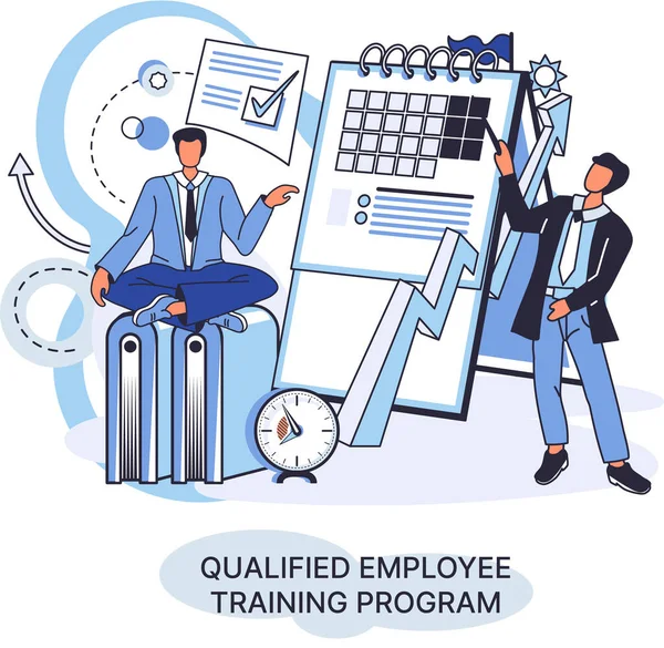 Qualified Employee Training Program Refresher Course Metaphor Help Professional Development — Stock Vector