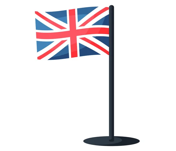 Velká Británie Vlajka Národní Vlajka Velké Británie Pólu Izolovaném Bílém — Stockový vektor