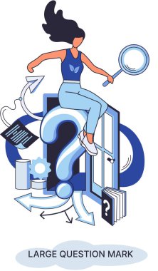 Ladge soru işareti metaforu. Sorun ve çözüm konsepti, soru işareti. Soru sor ve cevapları al. Çevrimiçi destek merkezi. Karmaşık sorunları çözmek, neden forum imzalamak. SSS sık sık yardım istedi.