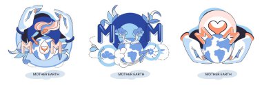 Uluslararası Toprak Ana Günü metaforu. Çevresel sorunlar ve ekolojik koruma. Aşkın evrensel sembolik tatili, ortak bakım evi. Gezegen, ekosistem ve insanlar arasındaki ilişki