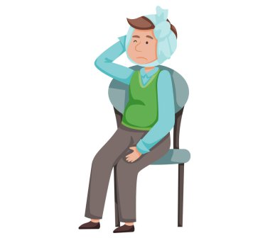 Üzgün, suratında acı çeken, başı dişçiye gitmek için sırada bekleyen, tıbbi yardıma ihtiyacı olan mutsuz bir çocuk. Diş ağrısı, diş ağrısı, hasta somatoloji tedavisi, kırık diş.