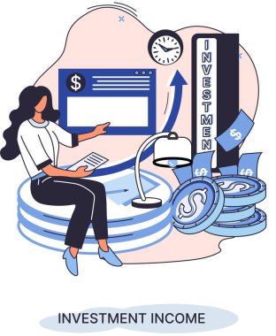 Yatırım, para biriktirme ve büyüme konsepti metaforu. Haritaları ve gelir artışının göstergelerini analiz eder. Menkul kıymetler ve ticari olmayan diğer yatırımlardan elde edilen yatırım gelirleri