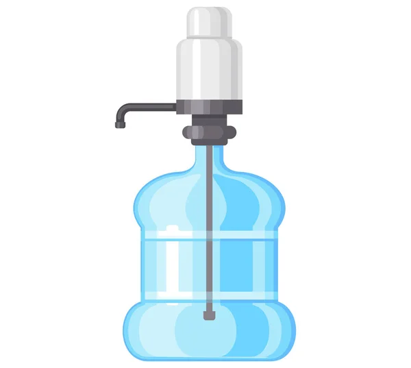 Pumpe Wasserkühler Und Große Flasche Für Büro Und Zuhause Vector — Stockvektor