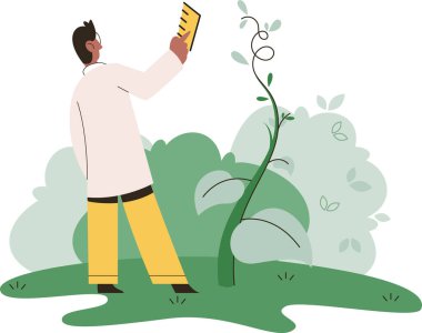 Bilim adamı doğadaki bitkileri ve bitkileri araştırıyor. Ormandaki biyologlar biyolojik türleri ve çevreyi inceliyor. Kâşif, ekolojiyle ve nesli tükenmekte olan yeşil otla ilgilenir.