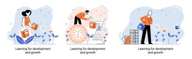 Gelişme ve büyüme. Kendi kendine öğrenme metaforu, online emoloyee eğitim mesafesi e-öğrenme. Yetenek gelişimi. Kendi kendini geliştirme programı başarıya giden yolda. Profesyonel eğitime ulaşma hedefi
