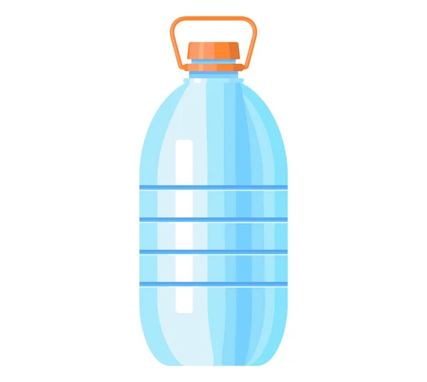 Пластиковая Бутылка Питьевой Водой Контейнер Крышкой Ручкой Символ Здорового Образа — стоковый вектор