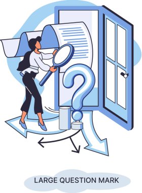 Ladge soru işareti metaforu. Sorun ve çözüm konsepti, soru işareti. Soru sor ve cevapları al. Çevrimiçi destek merkezi. Karmaşık sorunları çözmek, neden forum imzalamak. SSS sık sık yardım istedi.