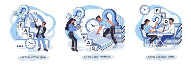 Ladge soru işareti metaforu. Sorun ve çözüm konsepti, soru işareti. Soru sor ve cevapları al. Çevrimiçi destek merkezi. Karmaşık sorunları çözmek, neden forum imzalamak. SSS sık sık yardım istedi.