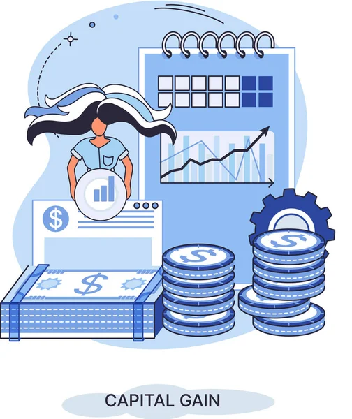 Gain Capital Revenu Net Profit Monétaire Croissance Graphique Croissance Économique — Image vectorielle