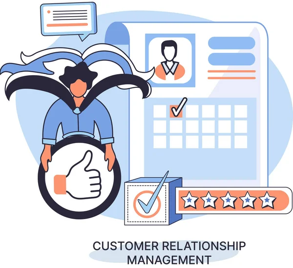 Crm Metaphor Customer Relationship Management Application Software Organizations Automatisation Customer — Stockový vektor