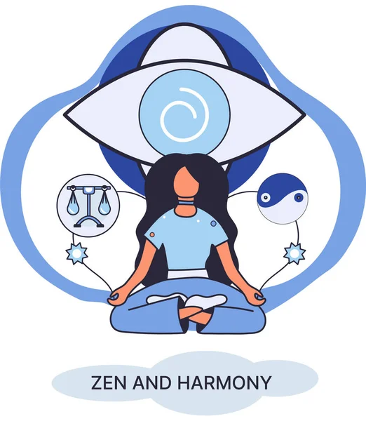 Zen and harmony metaphor, meditation practice. Balance, relaxation, mindfulness. Calm person relaxing. Yoga and spiritual practice, relax, recreation, healthy lifestyle. Japanese cult of mind and body
