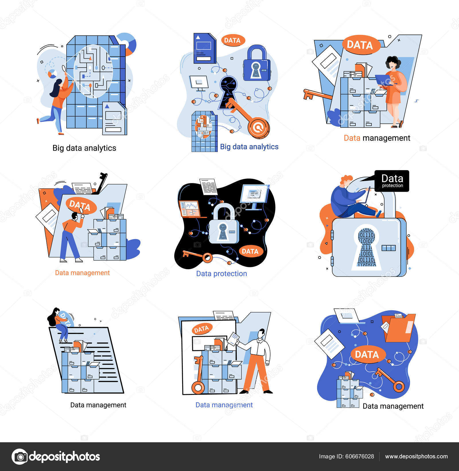 Big Data Analytics Platform Data Management Protection Creative ...