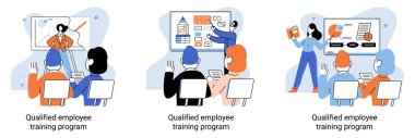Nitelikli çalışan eğitim programı. Kurs metaforunu tazele. Profesyonel gelişim için yardım. Yazılım geliştirme ve büyümeyi öğrenmek. Çevik proje yönetim ekibi hayat kargaşası projesi toplantısı