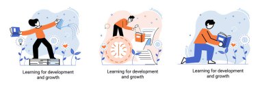 Gelişme ve büyüme. Kendi kendine öğrenme metaforu, online emoloyee eğitim mesafesi e-öğrenme. Yetenek gelişimi. Kendi kendini geliştirme programı başarıya giden yolda. Profesyonel eğitime ulaşma hedefi