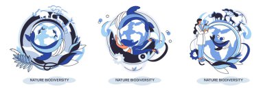 Doğadaki biyolojik çeşitlilik Dünya gezegenindeki yaşamın çevresel çeşitliliği olarak. Vahşi yaşam ekosistem metaforunu kurtarmak. Flora ve Fauna 'nın korunması ve bakımı, çevre dostu insan aktiviteleri, birçok biyolojik tür.
