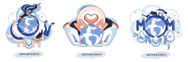 Uluslararası Toprak Ana Günü metaforu. Çevresel sorunlar ve ekolojik koruma. Aşkın evrensel sembolik tatili, ortak bakım evi. Gezegen, ekosistem ve insanlar arasındaki ilişki