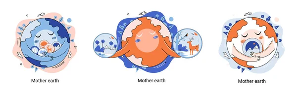 Метафора Международного Дня Матери Земли Экологические Проблемы Охрана Окружающей Среды — стоковый вектор