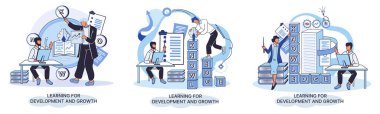 Gelişme ve büyüme. Kendi kendine öğrenme metaforu, online emoloyee eğitim mesafesi e-öğrenme. Yetenek gelişimi. Kendi kendini geliştirme programı başarıya giden yolda. Profesyonel eğitime ulaşma hedefi