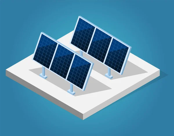 Equipo Tecnología Planta Energía Solar Eléctrica Inteligente Moderna Activo Digital — Vector de stock