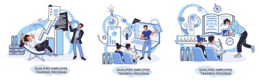 Nitelikli çalışan eğitim programı. Kurs metaforunu tazele. Profesyonel gelişim için yardım. Yazılım geliştirme ve büyümeyi öğrenmek. Çevik proje yönetim ekibi hayat kargaşası projesi toplantısı