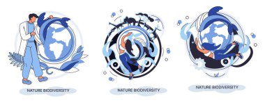Doğadaki biyolojik çeşitlilik Dünya gezegenindeki yaşamın çevresel çeşitliliği olarak. Vahşi yaşam ekosistem metaforunu kurtarmak. Flora ve Fauna 'nın korunması ve bakımı, çevre dostu insan aktiviteleri, birçok biyolojik tür.