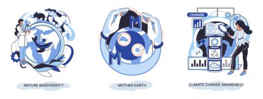 İklim farkındalığını değiştirmek, gezegeni kurtarmak, Dünya Çevre Günü, küresel ısınma ekolojik sorunları. Doğa Ana Günü, biyolojik çeşitlilik metaforu. Çevre eko kavramına dikkat et