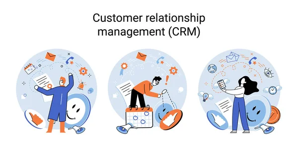 Market Statistics Analysis Financial Advisor Customer Relationship Management Business Themes — Image vectorielle