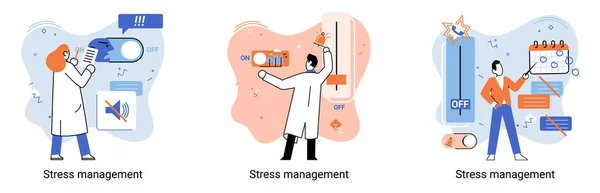 Stress Management Abstract Metaphor Pressure Control Depression Emotional Tension Mental — Vettoriale Stock
