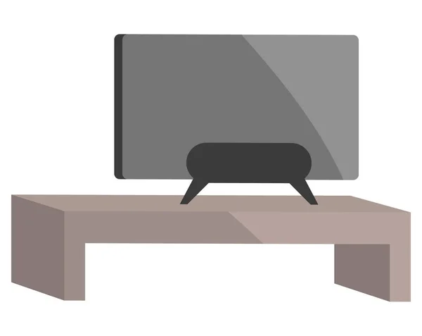 Appareil Électronique Barre Étagère Bois Pour Gadget Télévision Salon Élément — Image vectorielle
