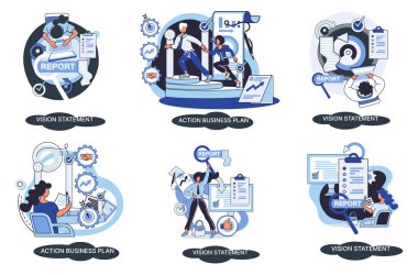 İş istihbarat faaliyet planı. Stratejik planlama otomasyon süreci. Misyon kuralları vizyon beyanı rekabetçi zeka, hedefler eylem planı, sadakat soyut metafor, takım çalışması