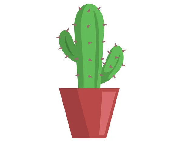 Planta Maceta Para Oficina Interior Casa Pequeño Cactus Con Espinas — Vector de stock