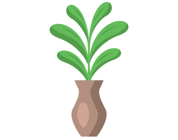 Pote Com Planta Sala Isolada Fundo Branco Vetor Vaso Plantas —  Vetores de Stock