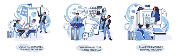 Programme Formation Des Employés Qualifiés Rafraîchir Métaphore Cours Aide Développement — Image vectorielle