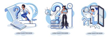 Ladge soru işareti metaforu. Sorun ve çözüm konsepti, soru işareti. Soru sor ve cevapları al. Çevrimiçi destek merkezi. Karmaşık sorunları çözmek, neden forum imzalamak. SSS sık sık yardım istedi.