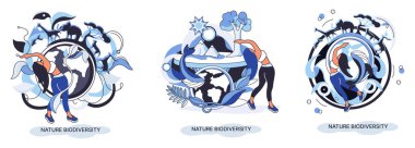 Doğadaki biyolojik çeşitlilik Dünya gezegenindeki yaşamın çevresel çeşitliliği olarak. Vahşi yaşam ekosistem metaforunu kurtarmak. Flora ve Fauna 'nın korunması ve bakımı, çevre dostu insan aktiviteleri, birçok biyolojik tür.